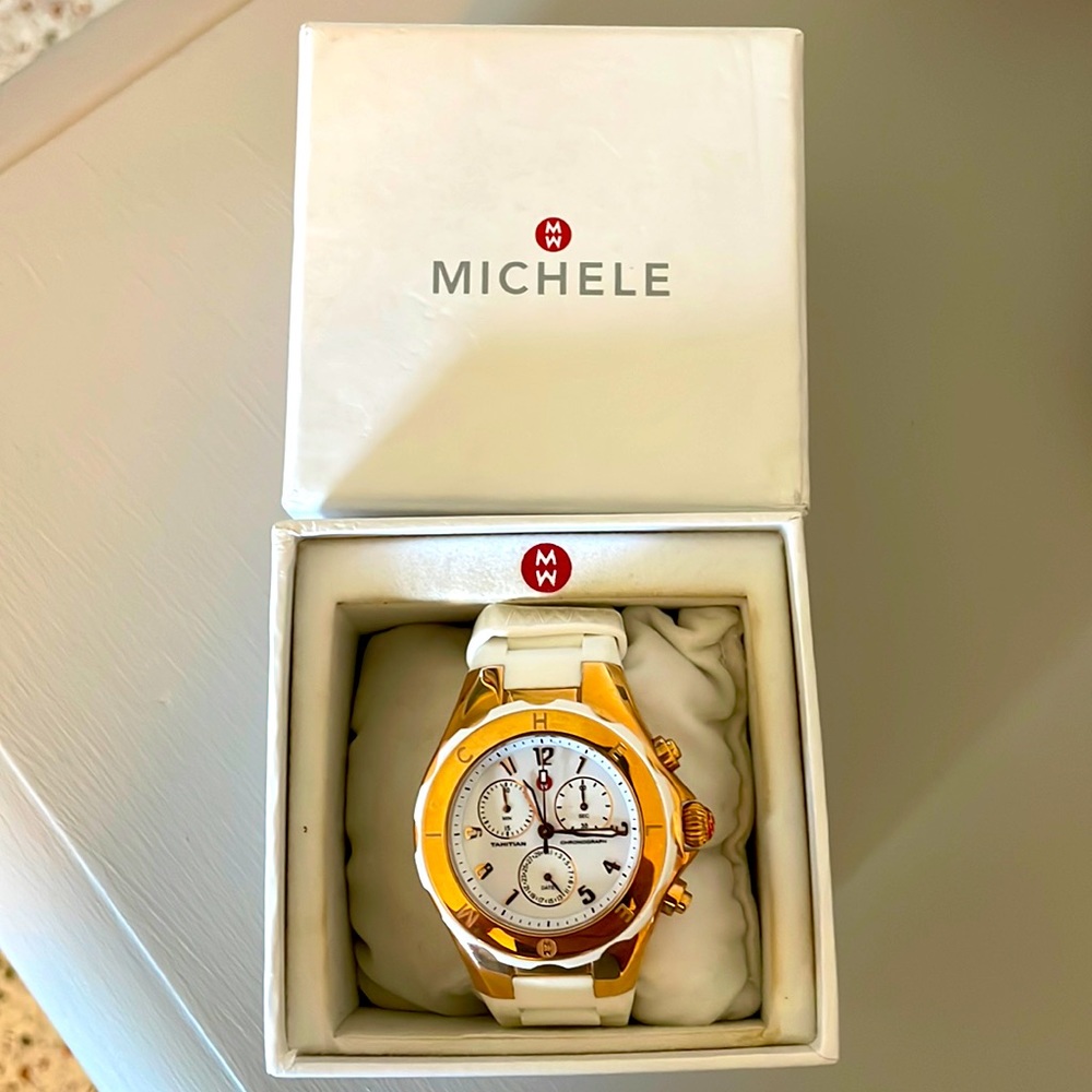 MICHELE Tahitian jelly watch/ installed new battery battery at $26.00 ~